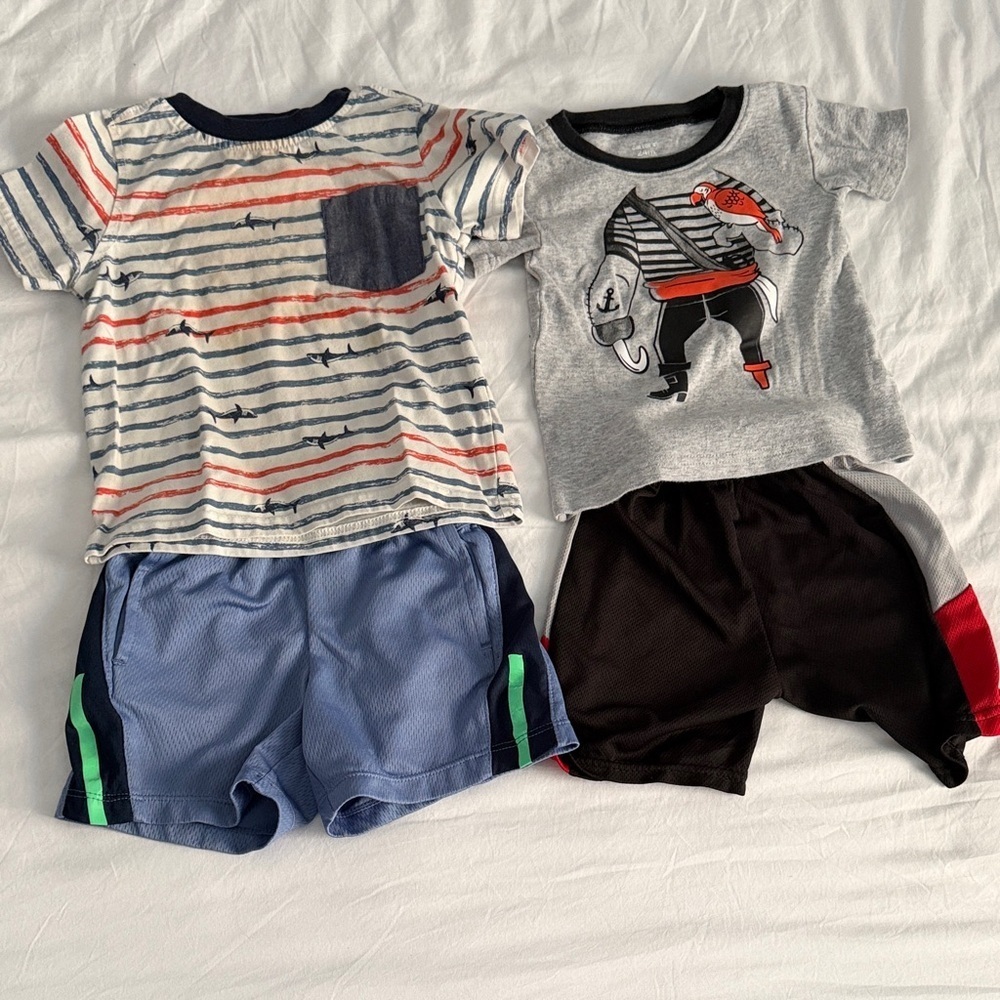 Kids' Striped and Pirate T-Shirt Set with Shorts size 2T